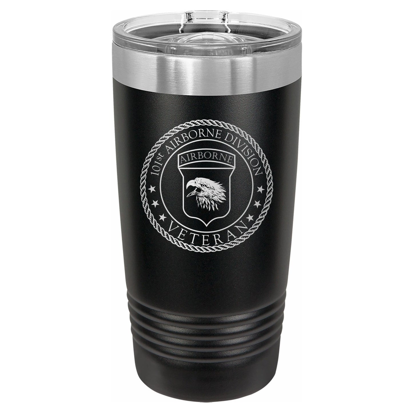 20oz Black Polar Camel 101st Airborne Veteran Logo