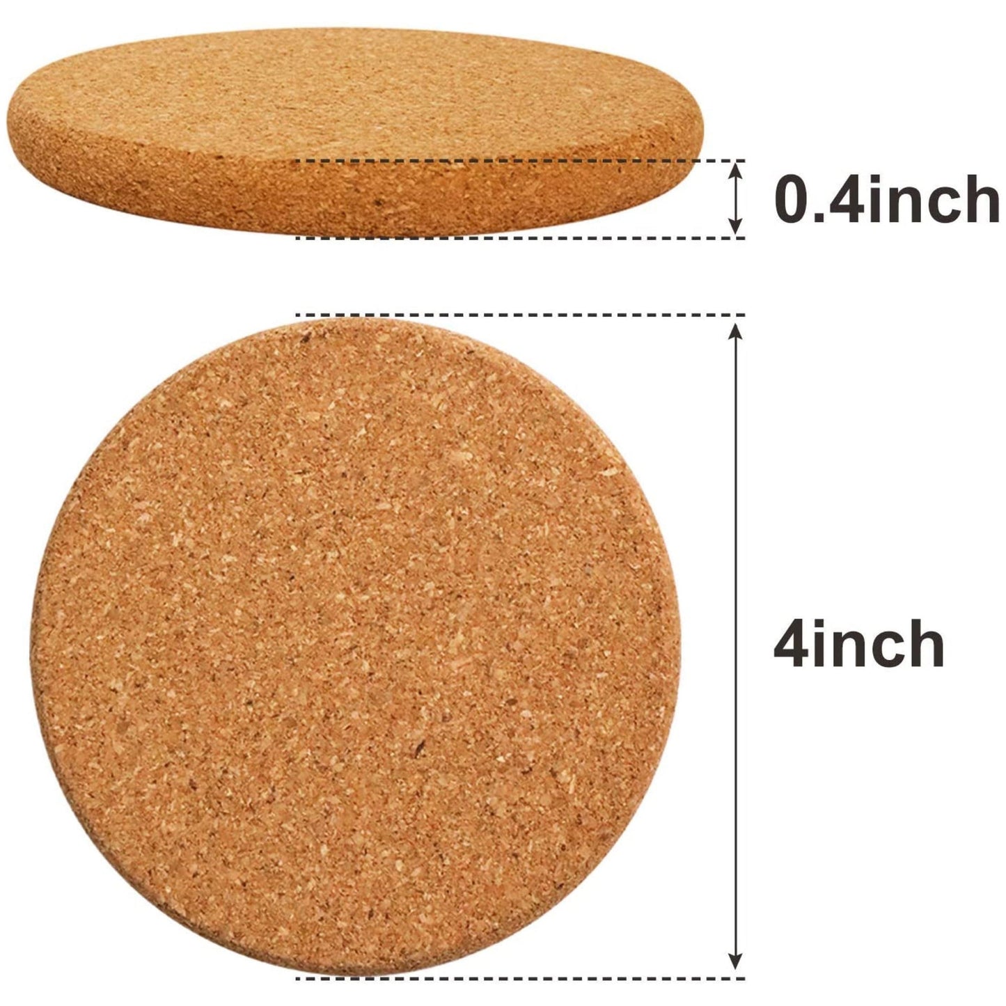 Round cork coaster size chart