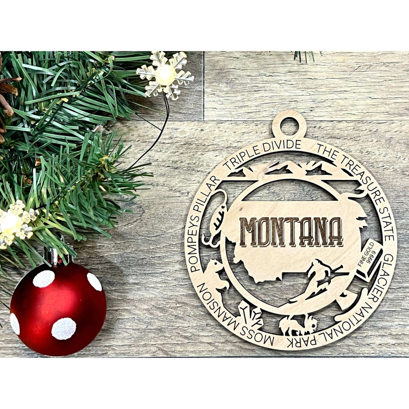 Montana Wood Christmas Ornaments