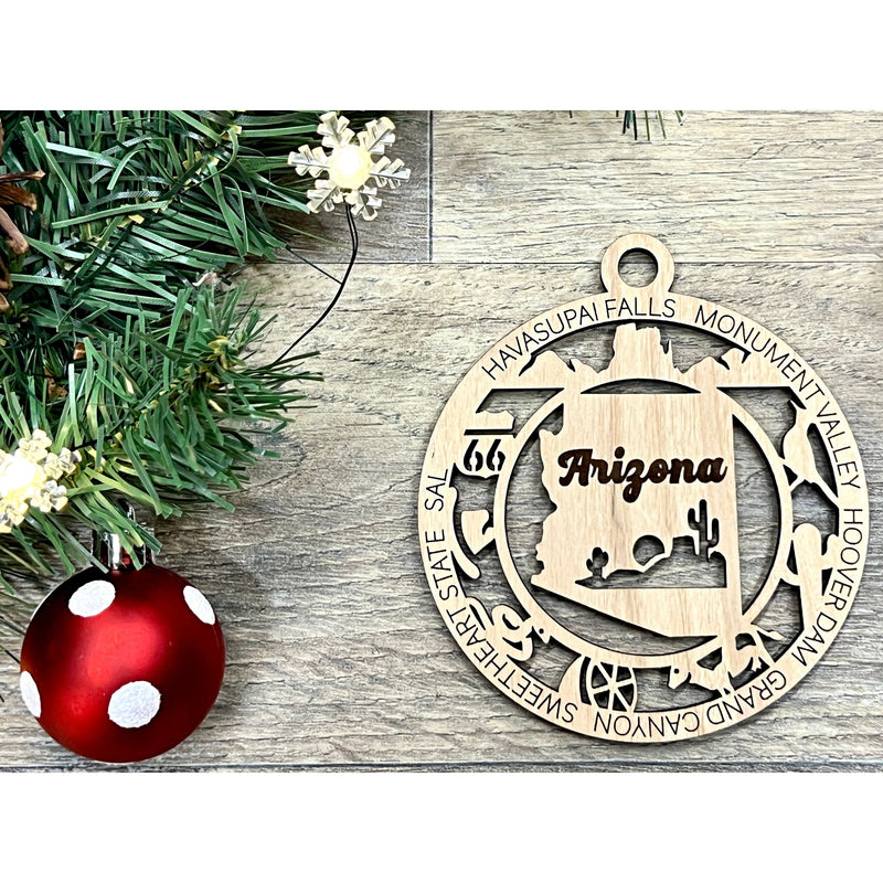 Arizona Wood Christmas Ornament