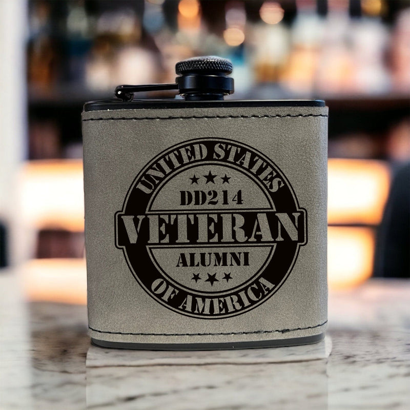 DD214 Veteran Alumni 6oz Hip Flask