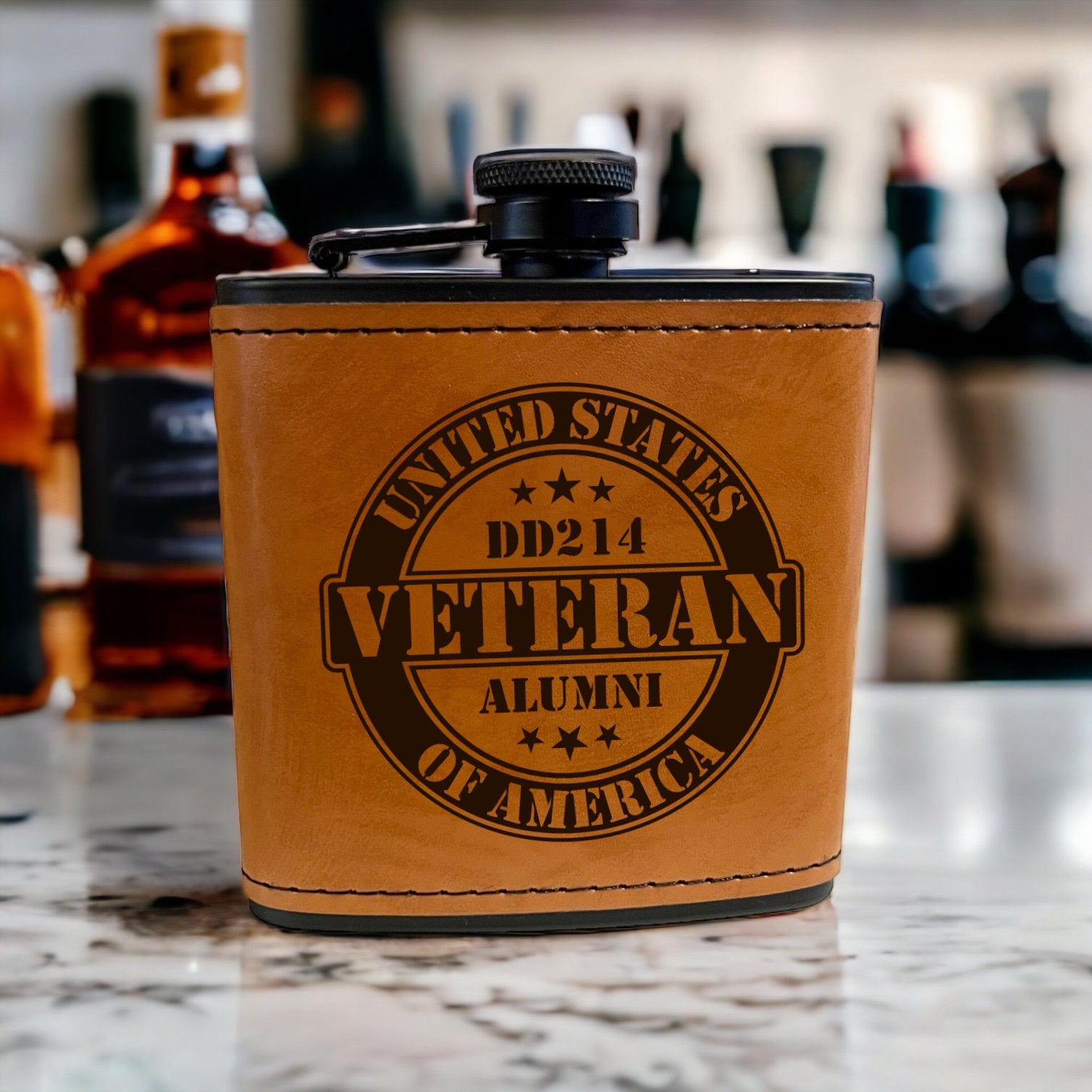 DD214 Veteran Alumni 6oz Hip Flask