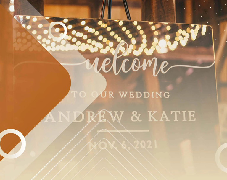 Custom engraved signage for your special day!