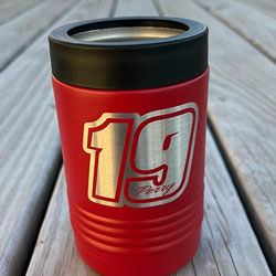 Custom engraved beverage holder, holds cans and bottles! Corporate logos, need a large quantity, we offer bulk discounts and fundraising discounts.