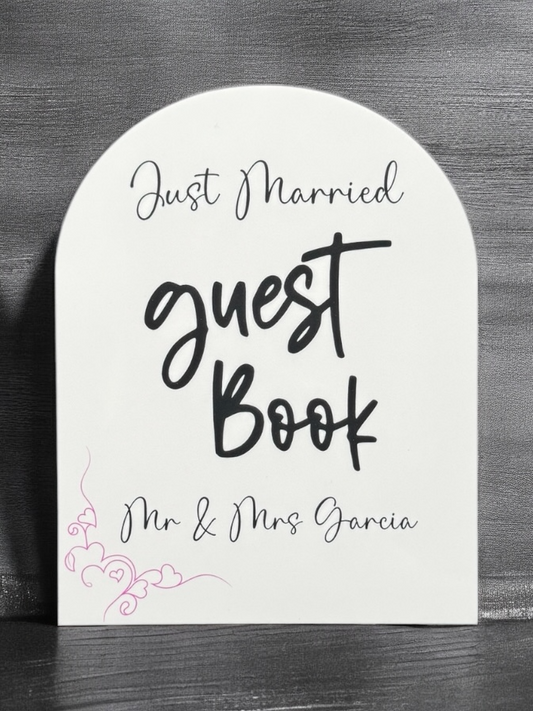 Just Married Guest Book, Personalized Name GB0006