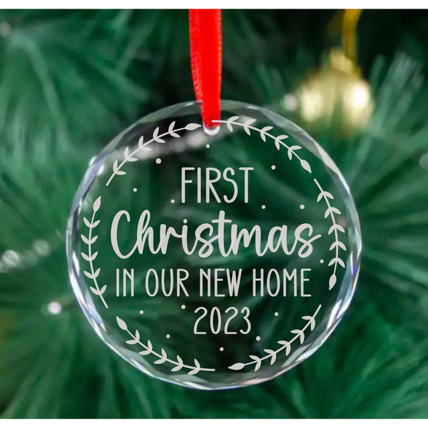 First Christmas in Our New Home 2023, K9 Crystal Glass Ornament