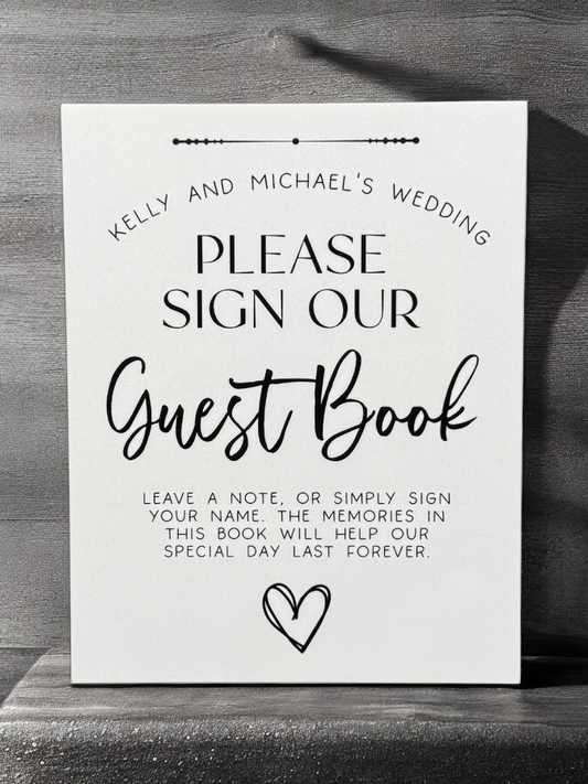 Personalized Wedding Guest Book event signage GB0008