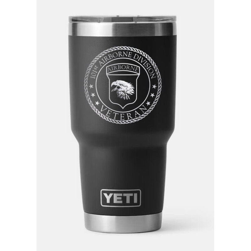 30oz Black Yeti, 101st Airborne Veteran Logo