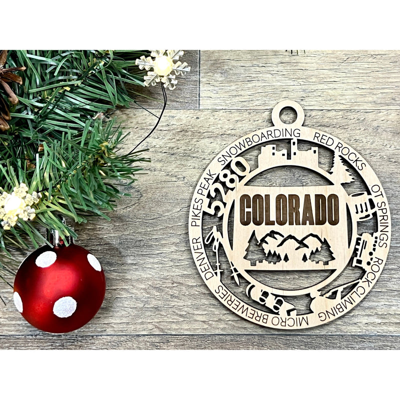 Colorado Wood Christmas Ornaments