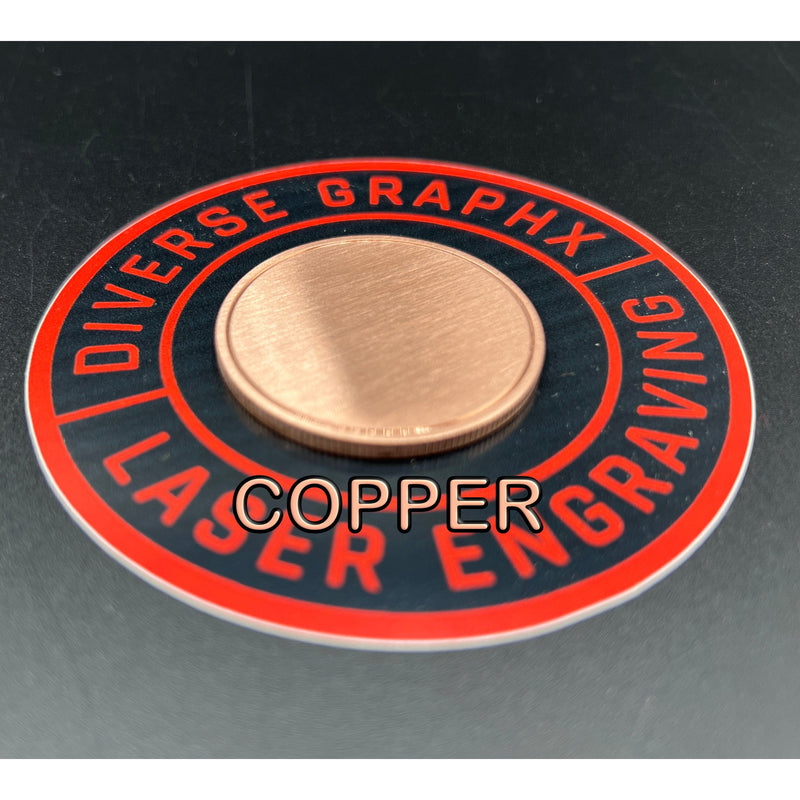40MM COPPER CHALLENGE COIN BLANK WITH ALIGNMENT GROOVE, FOR LASER ENGRAVING
