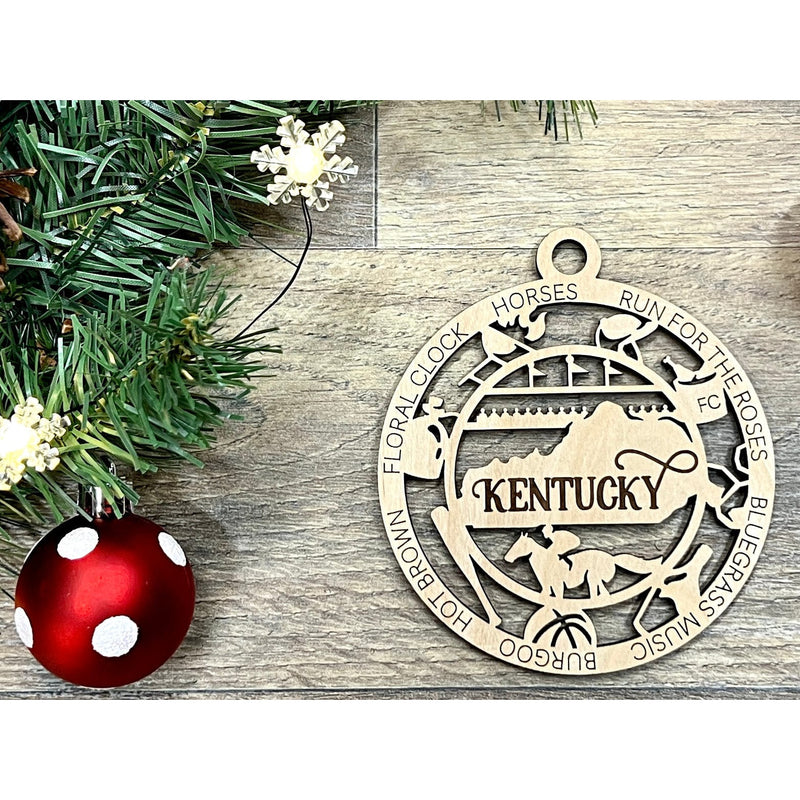 Kentucky Wood Christmas Ornaments