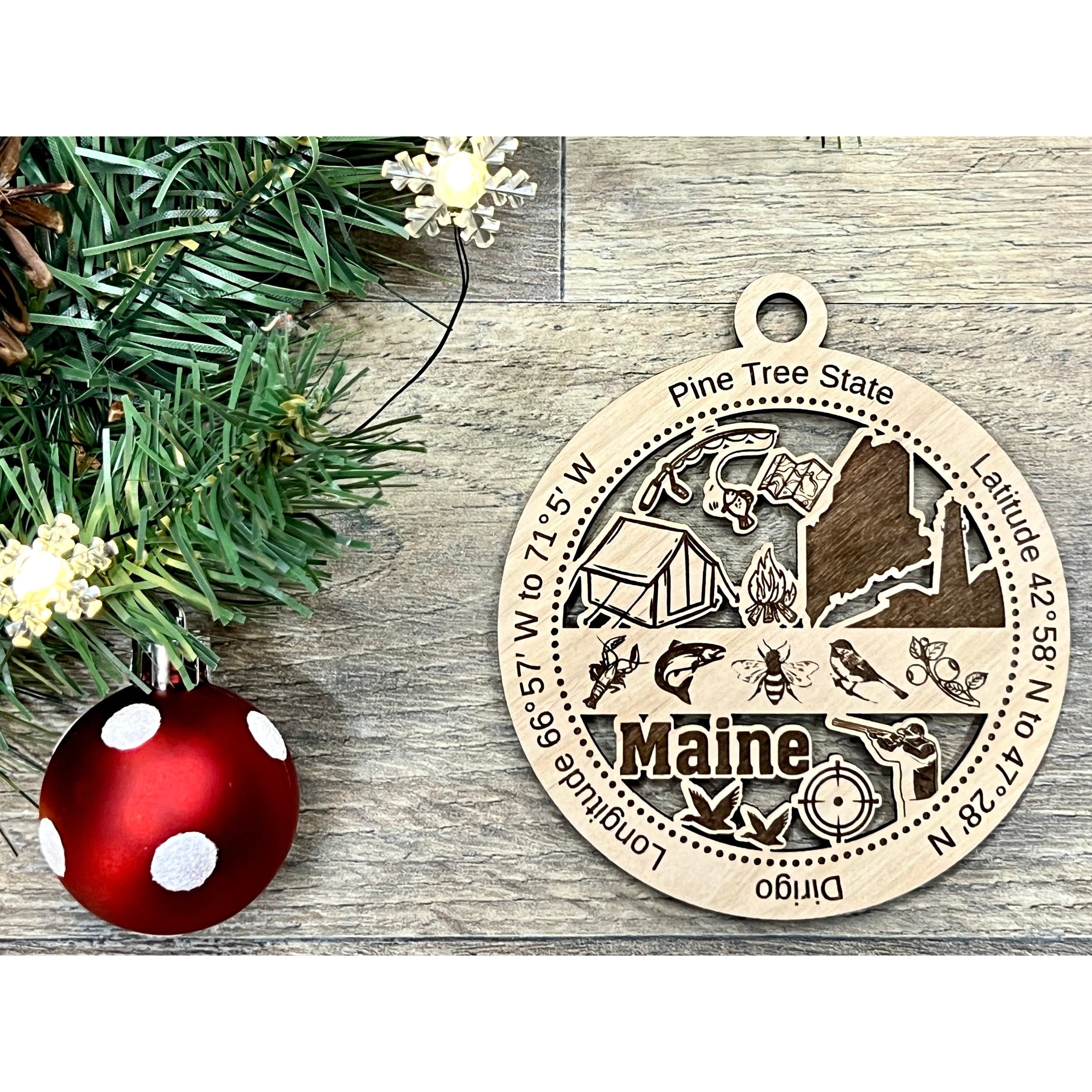 Maine Wood Christmas Ornaments