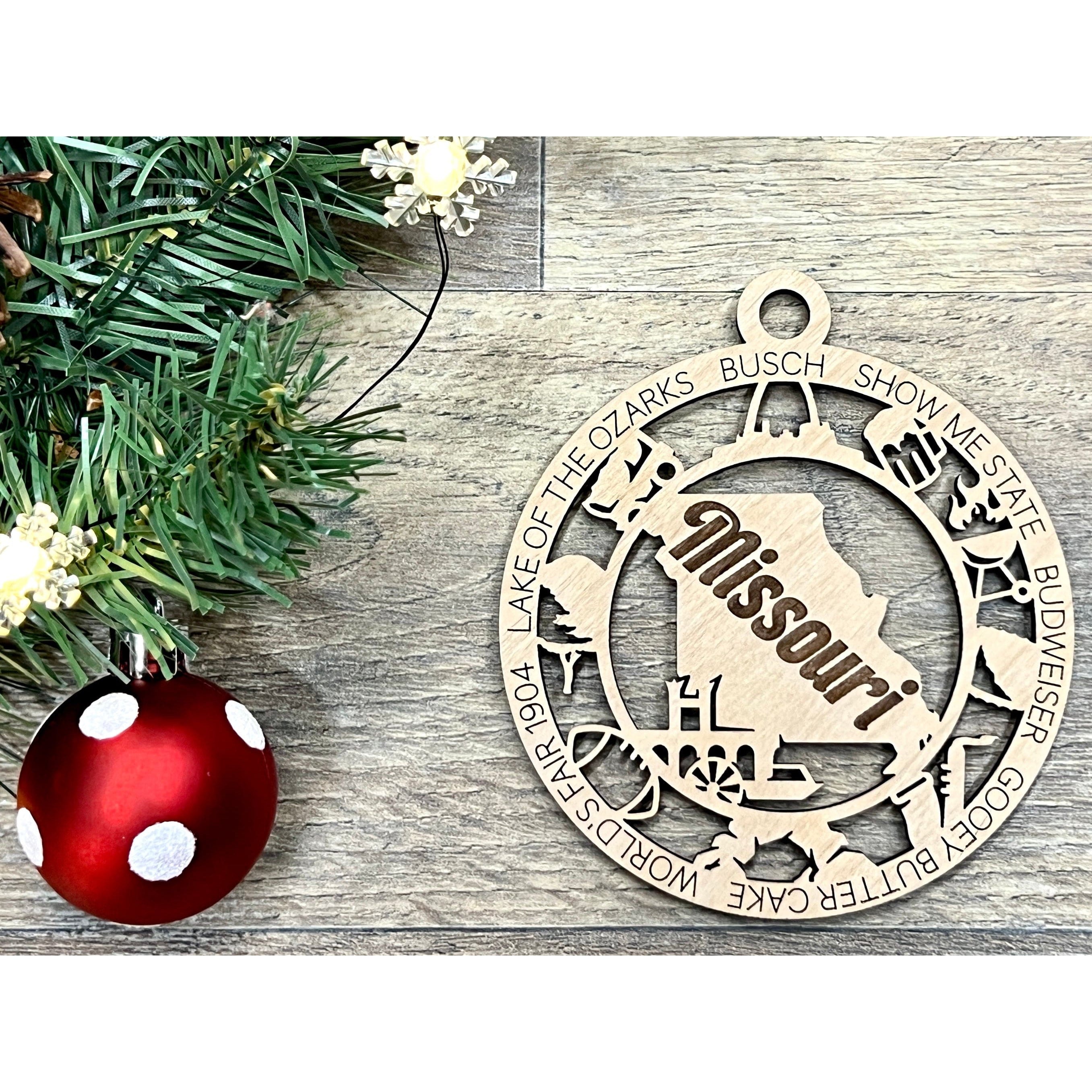 Missouri Wood Christmas Ornaments