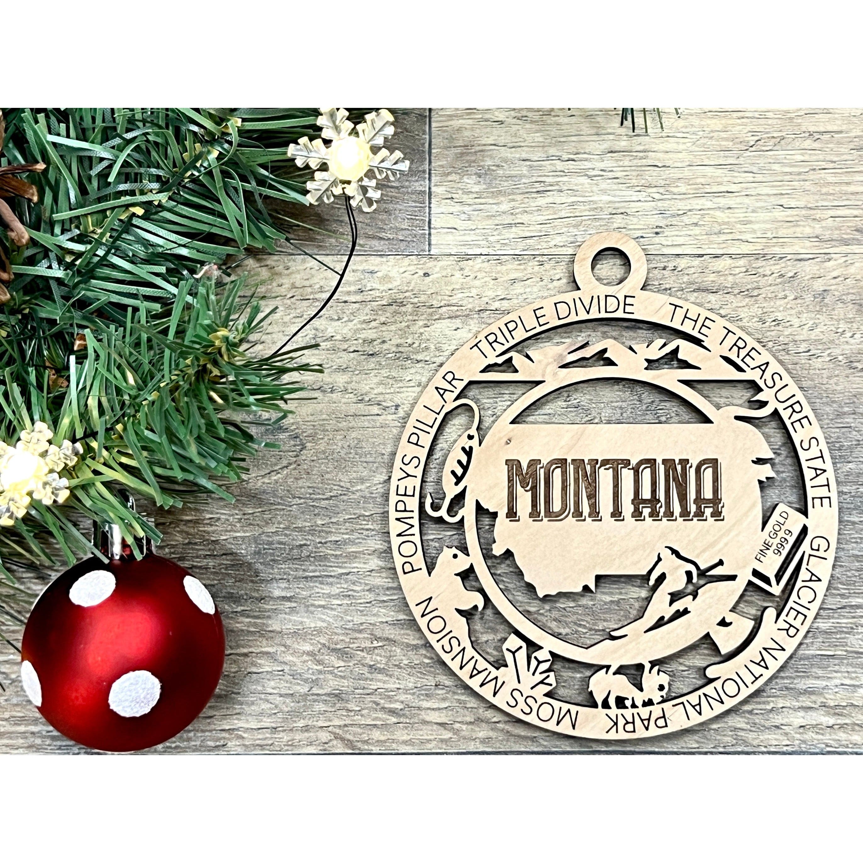 Montana Wood Christmas Ornaments