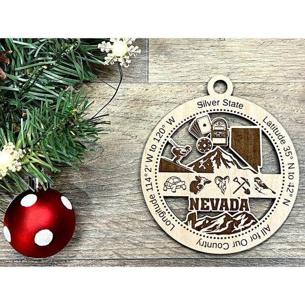 Nevada Wood Christmas Ornaments