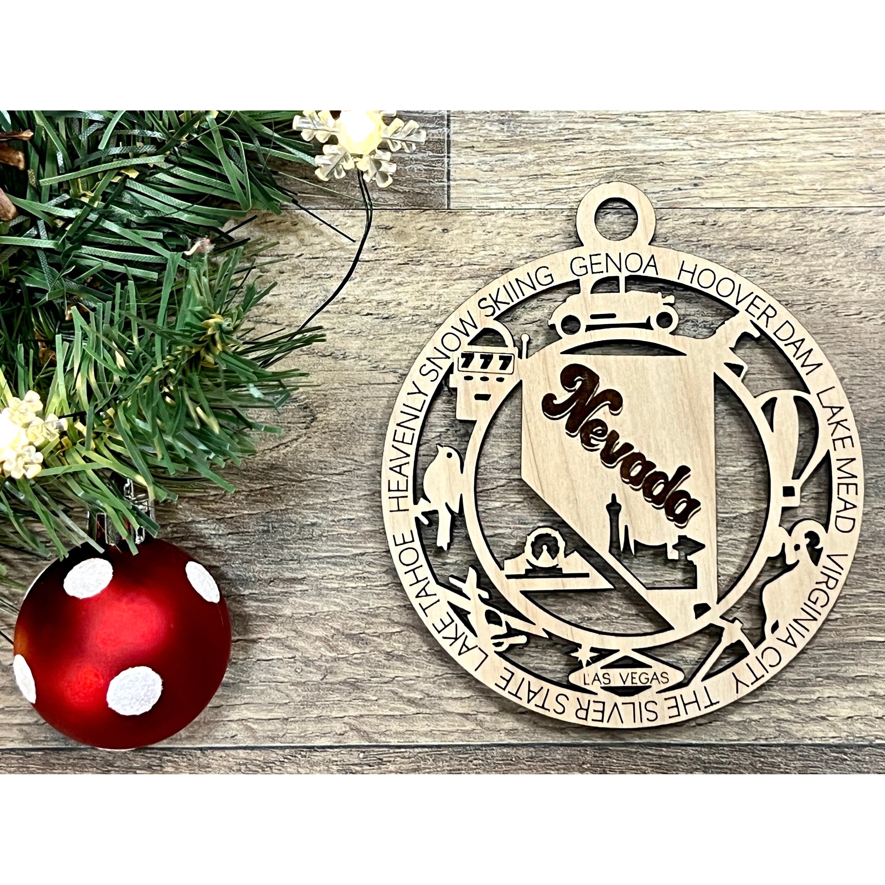 Nevada Wood Christmas Ornaments