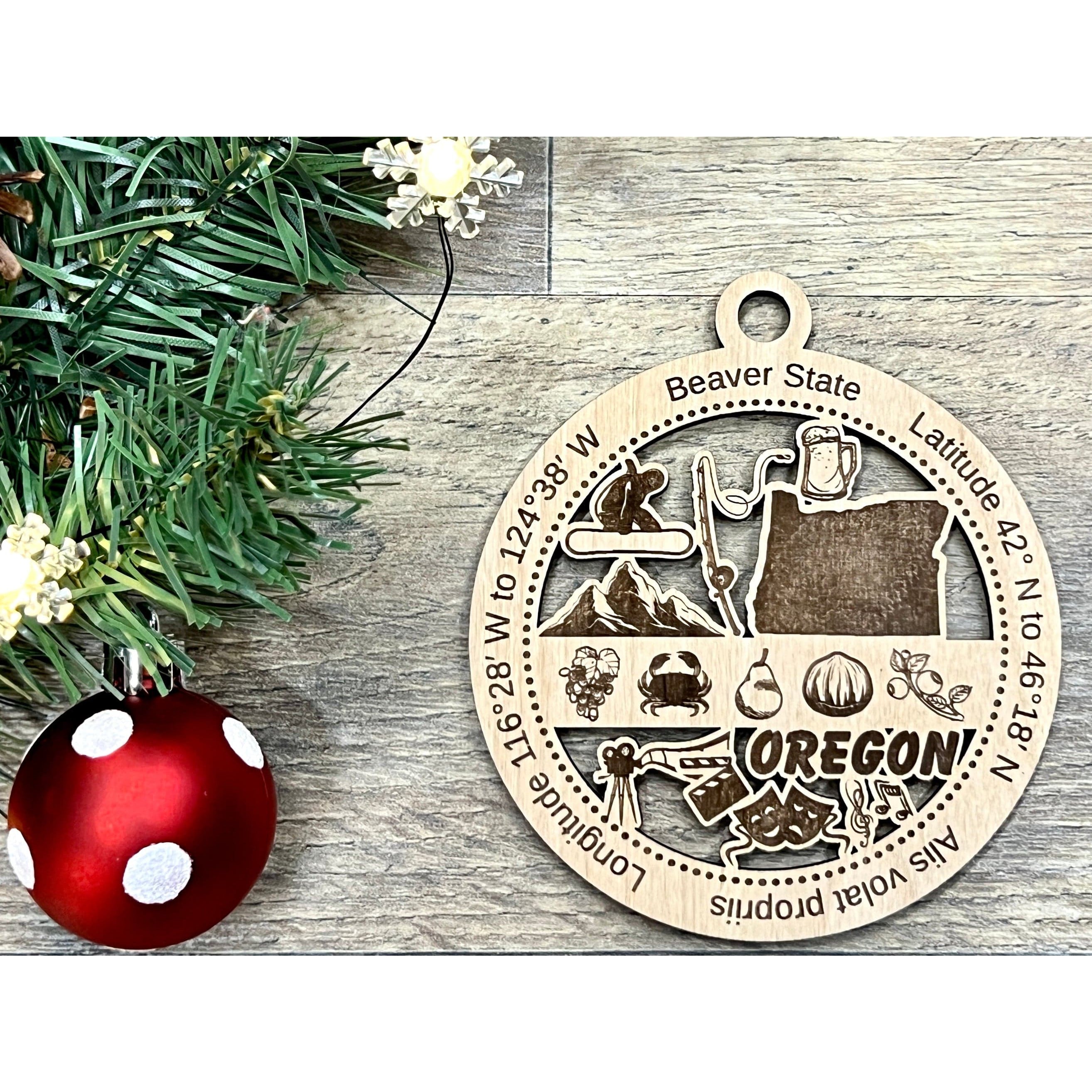 Oregon Wood Christmas Ornaments