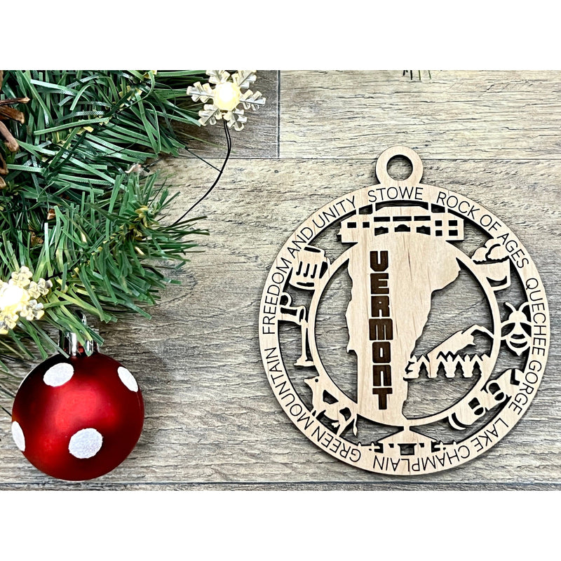 Vermont Wood Christmas Ornaments