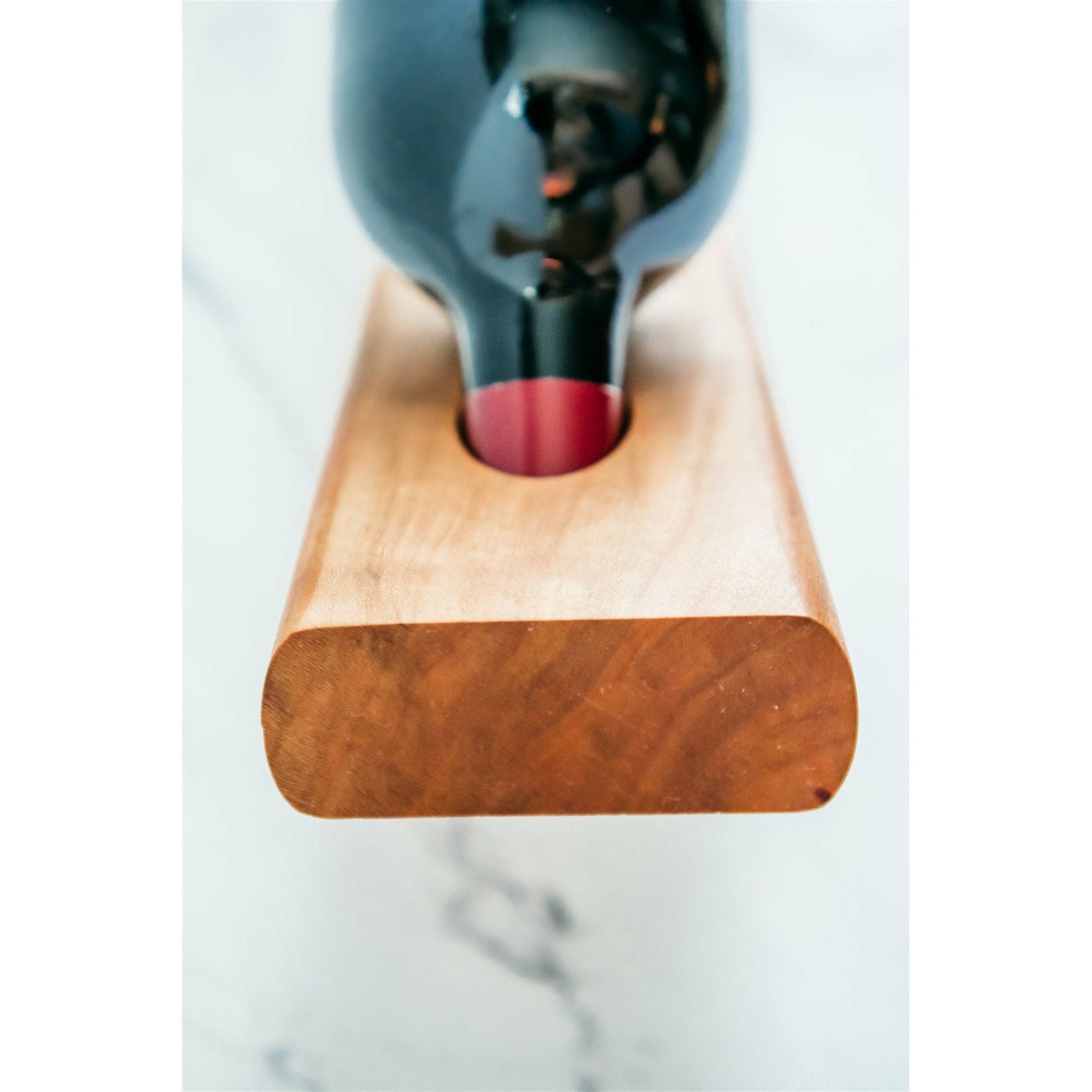 Cedar floating wine bottle holder